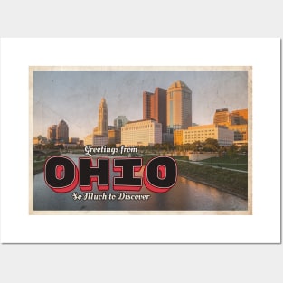 Greetings from Ohio - Vintage Travel Postcard Design Posters and Art